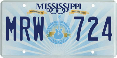 MS license plate MRW724