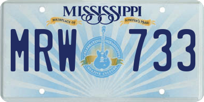 MS license plate MRW733