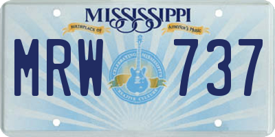 MS license plate MRW737