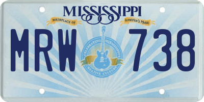 MS license plate MRW738