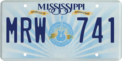 MS license plate MRW741