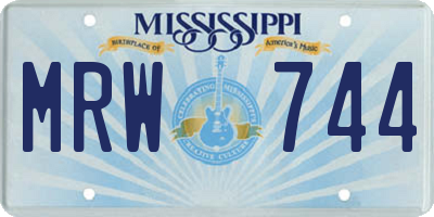 MS license plate MRW744