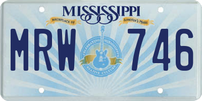 MS license plate MRW746