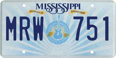 MS license plate MRW751
