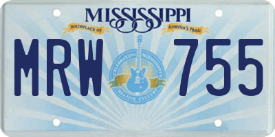 MS license plate MRW755