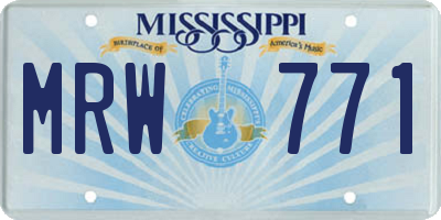 MS license plate MRW771