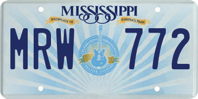 MS license plate MRW772