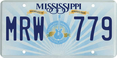 MS license plate MRW779