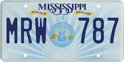 MS license plate MRW787