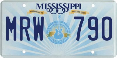 MS license plate MRW790