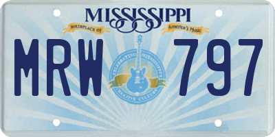 MS license plate MRW797