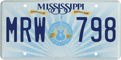 MS license plate MRW798