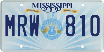 MS license plate MRW810