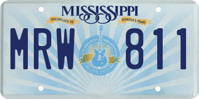 MS license plate MRW811