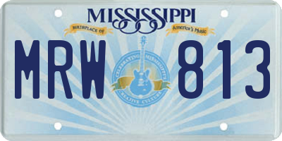 MS license plate MRW813