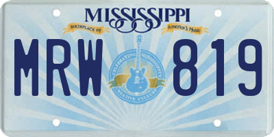 MS license plate MRW819