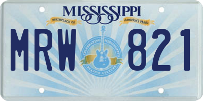 MS license plate MRW821
