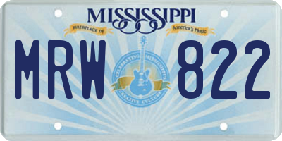 MS license plate MRW822