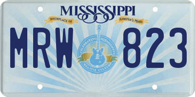 MS license plate MRW823