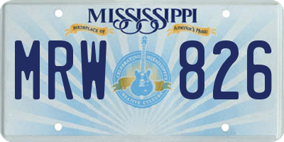 MS license plate MRW826