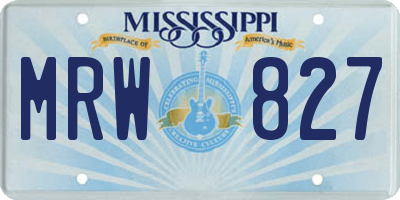 MS license plate MRW827