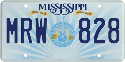 MS license plate MRW828