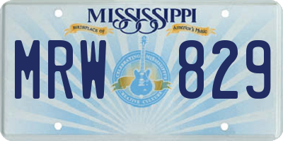 MS license plate MRW829