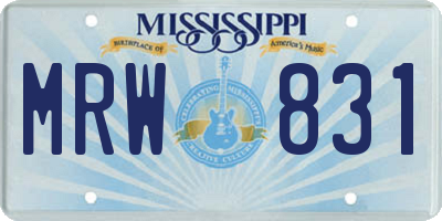 MS license plate MRW831