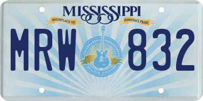 MS license plate MRW832