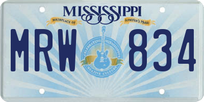 MS license plate MRW834