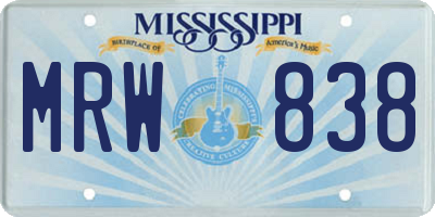 MS license plate MRW838