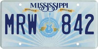 MS license plate MRW842