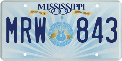 MS license plate MRW843