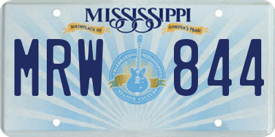 MS license plate MRW844