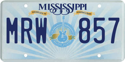 MS license plate MRW857