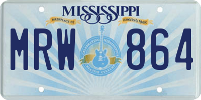 MS license plate MRW864