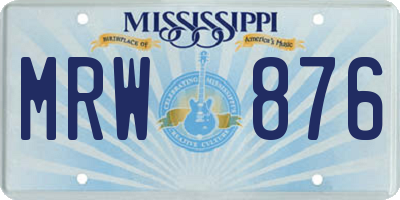 MS license plate MRW876