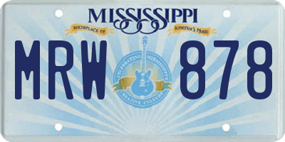 MS license plate MRW878