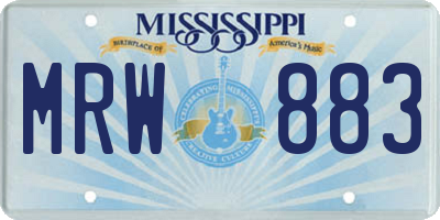 MS license plate MRW883