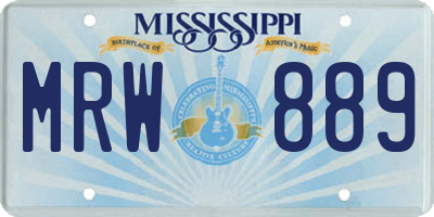 MS license plate MRW889