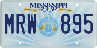 MS license plate MRW895