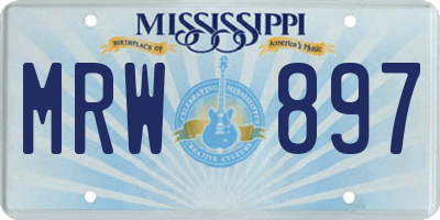 MS license plate MRW897