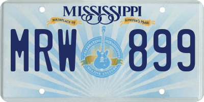 MS license plate MRW899