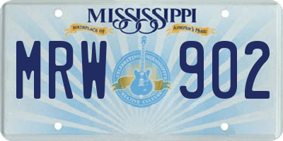 MS license plate MRW902