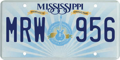 MS license plate MRW956
