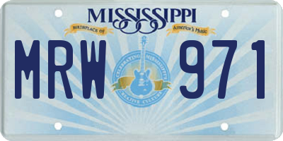MS license plate MRW971