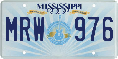 MS license plate MRW976