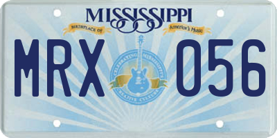 MS license plate MRX056