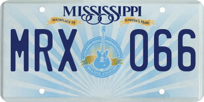 MS license plate MRX066