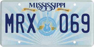 MS license plate MRX069